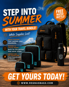 Roy G - Travel Backpack 35L & Packing Cubes (3 in 1)